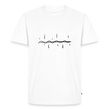 motif de contour de ligne d’onde ondulé - T-shirt Premium bio Homme - blanc - Devant - Nico (187cm)