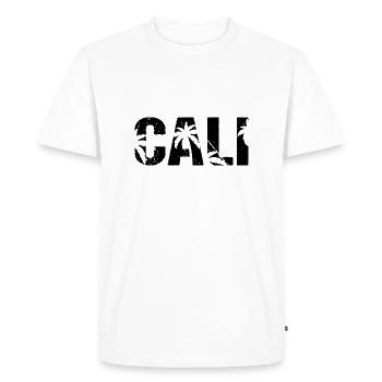 Cali Palmiers Californie - T-shirt Premium bio Homme - blanc - Devant - Nico (187cm)