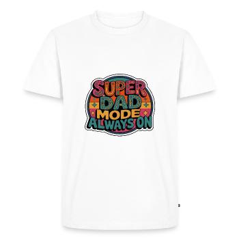 Super Dad Mode Super Dad Mode Always On - Men's Premium Organic T-Shirt - white - Front - Nico (187cm)