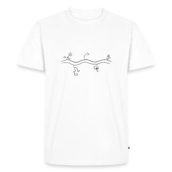 fleurs ligne de fleur symbole contour vague - T-shirt Premium bio Homme - blanc - Devant - Nico (187cm)