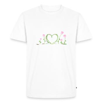 heart nature flowers roses climate protection nature love - Men's Premium Organic T-Shirt - white - Front - Nico (187cm)