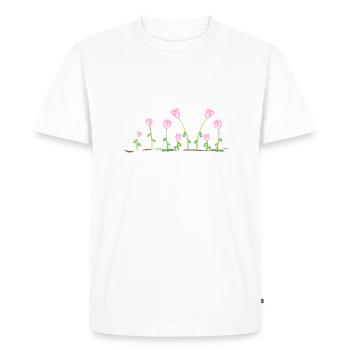 natural flowers rose earth line pattern - Men's Premium Organic T-Shirt - white - Front - Nico (187cm)