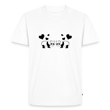 Amour animal Pandas Pandas animaux - T-shirt Premium bio Homme - blanc - Devant - Nico (187cm)