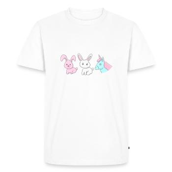 Lapin Lapin Licorne Animaux Symboles - T-shirt Premium bio Homme - blanc - Devant - Nico (187cm)
