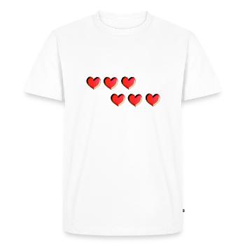 six hearts red glitter pattern - Men's Premium Organic T-Shirt - white - Front - Nico (187cm)