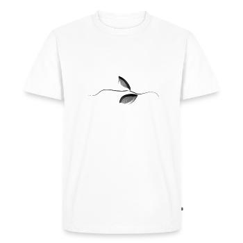 tige symbole de la plante feuilles grises - T-shirt Premium bio Homme - blanc - Devant - Nico (187cm)