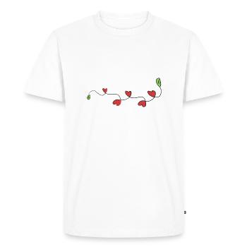 ligne laisse le cœur symbole du cœur avc - T-shirt Premium bio Homme - blanc - Devant - Nico (187cm)