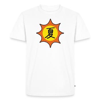 Summer in Japanese - Men's Premium Organic T-Shirt - white - Front - Nico (187cm)
