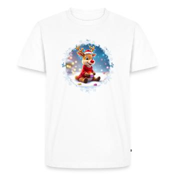 Notre petit renne mignon - T-shirt Premium bio Homme - blanc - Devant - Nico (187cm)