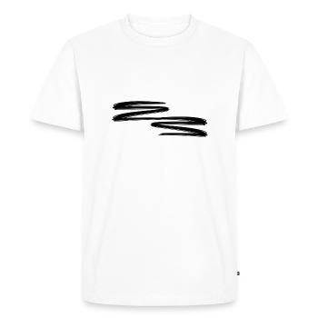 Tirets Lignes de tirets Ligne - T-shirt Premium bio Homme - blanc - Devant - Nico (187cm)