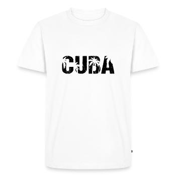Cuba Palmiers Caraïbes Île Cuba - T-shirt Premium bio Homme - blanc - Devant - Nico (187cm)