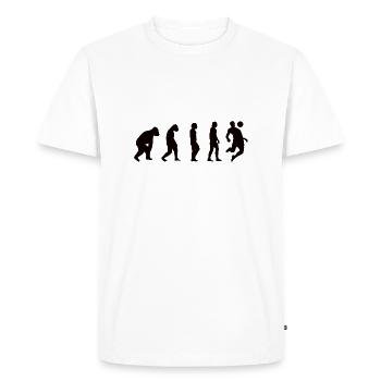 Football Evolution Soccer Football Player Gift - Men's Premium Organic T-Shirt - white - Front - Nico (187cm)