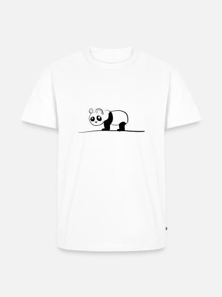 panda animal bear line - Men's Premium Organic T-Shirt - white