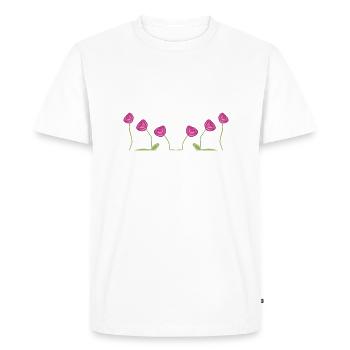 pink rose flowers symbol plant - Men's Premium Organic T-Shirt - white - Front - Nico (187cm)