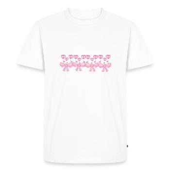 ligne de ruban rose fleurs plante - T-shirt Premium bio Homme - blanc - Devant - Nico (187cm)