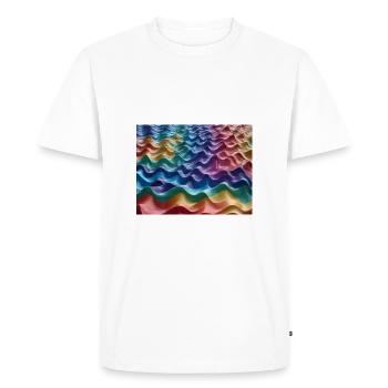 rainbow-coloured ocean waves - Men's Premium Organic T-Shirt - white - Front - Nico (187cm)