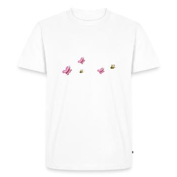 symbols shape nature butterfly bee animals - Men's Premium Organic T-Shirt - white - Front - Nico (187cm)