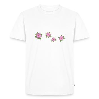 Quatre fleurs roses - T-shirt Premium bio Homme - blanc - Devant - Nico (187cm)