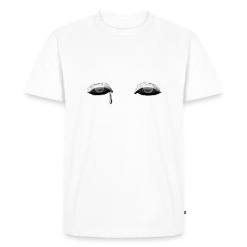 yeux sombres larmes oculaires pleurant - T-shirt Premium bio Homme - blanc - Devant - Nico (187cm)