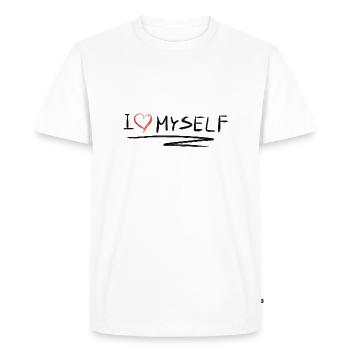 Je m’aime moi-même amour de cœur - T-shirt Premium bio Homme - blanc - Devant - Nico (187cm)