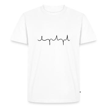line curve wave stroke - Men's Premium Organic T-Shirt - white - Front - Nico (187cm)