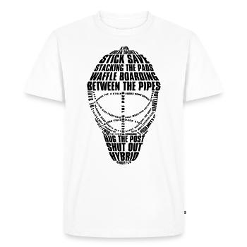 Ice Hockey Goalie Mask (black) - Men's Premium Organic T-Shirt - white - Front - Nico (187cm)