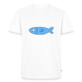 Symbole De Poisson Animal Bleu - T-shirt Premium bio Homme - blanc - Devant - Nico (187cm)