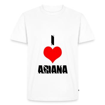 J'aime Ariana - T-shirt Premium bio Homme - blanc - Devant - Nico (187cm)
