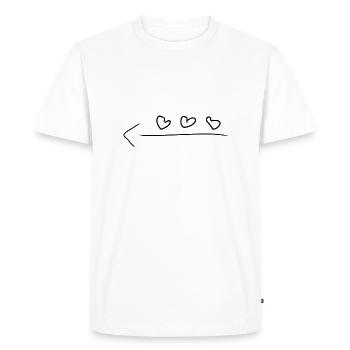 Arrow Three Hearts Heart - Men's Premium Organic T-Shirt - white - Front - Nico (187cm)