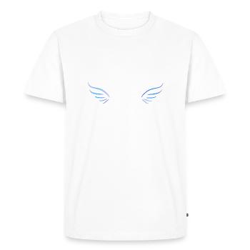 Ailes Ange mouche bleu violet - T-shirt Premium bio Homme - blanc - Devant - Nico (187cm)