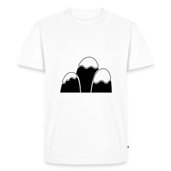 Montagnes Montagnes Montagnes 20 - T-shirt Premium bio Homme - blanc - Devant - Nico (187cm)