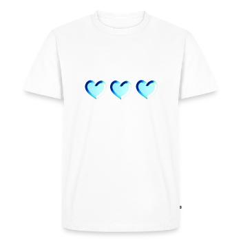three hearts blue glitter - Men's Premium Organic T-Shirt - white - Front - Nico (187cm)