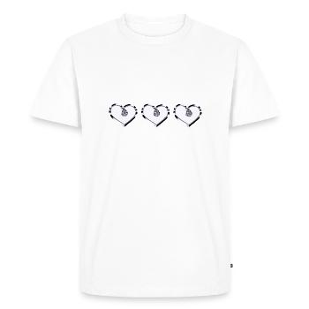 three hearts shiny purple - Men's Premium Organic T-Shirt - white - Front - Nico (187cm)