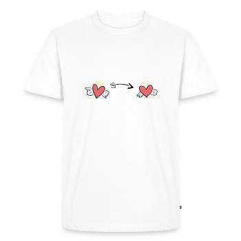 cœur cœur amour ange flèche symbole - T-shirt Premium bio Homme - blanc - Devant - Nico (187cm)