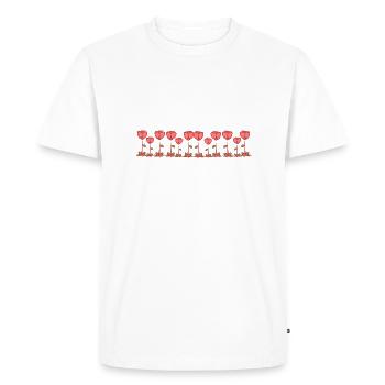 ligne fleurs roses ligne rouge - T-shirt Premium bio Homme - blanc - Devant - Nico (187cm)