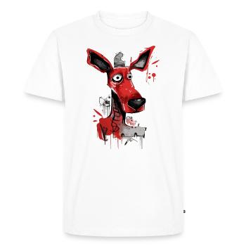 Dongi le chien rouge - T-shirt Premium bio Homme - blanc - Devant - Nico (187cm)