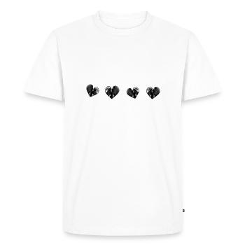 heart hearts grey scars - Men's Premium Organic T-Shirt - white - Front - Nico (187cm)