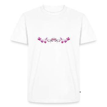 ligne fleurs rose - T-shirt Premium bio Homme - blanc - Devant - Nico (187cm)