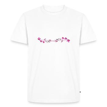 fleurs roses caresser les fleurs - T-shirt Premium bio Homme - blanc - Devant - Nico (187cm)