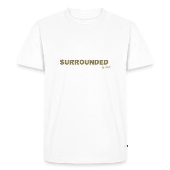 Entouré d’idiots Dictons drôles - T-shirt Premium bio Homme - blanc - Devant - Nico (187cm)