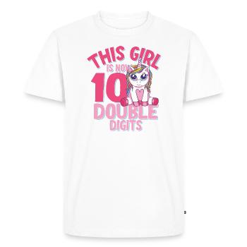Fille du 10e anniversaire - T-shirt Premium bio Homme - blanc - Devant - Nico (187cm)
