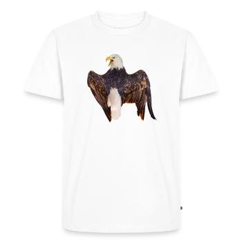Pygargue à tête blanche criant par derrière, naturel - T-shirt Premium bio Homme - blanc - Devant - Nico (187cm)