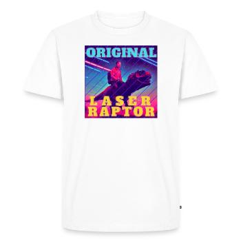 Laser Raptor - Männer Premium Bio T-Shirt - Weiß - Vorne - Nico (187cm)