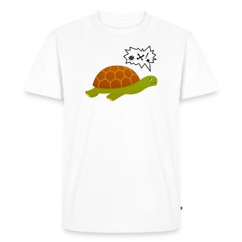 Grumpy Turtle Swearing Illustration - Men's Premium Organic T-Shirt - white - Front - Nico (187cm)