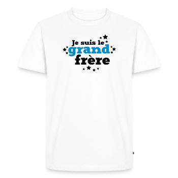 je suis le grand frère - T-shirt Premium bio Homme - blanc - Devant - Nico (187cm)