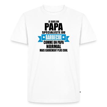 je suis un papa spécialiste du barbecue - T-shirt Premium bio Homme - blanc - Devant - Nico (187cm)