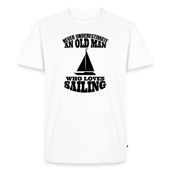 Bateau voile bateau grand-père bateau - T-shirt Premium bio Homme - blanc - Devant - Nico (187cm)