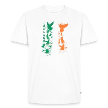 pigeons,sourds,oiseaux,troupeaux d’oiseaux,graffitis,irlande - T-shirt Premium bio Homme - blanc - Devant - Nico (187cm)