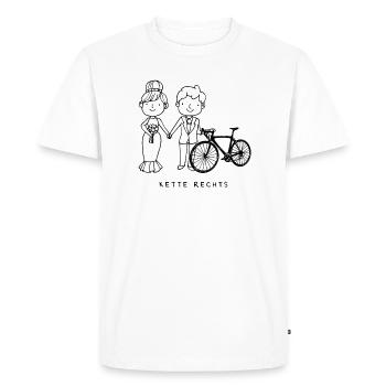 Radfahrer - Kette Rechts - Männer Premium Bio T-Shirt - Weiß - Vorne - Nico (187cm)
