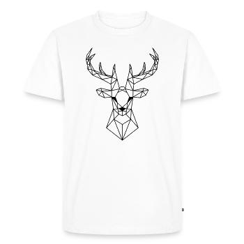 Deer Low Poly Deer Low Polygon Deer Head - Men's Premium Organic T-Shirt - white - Front - Nico (187cm)